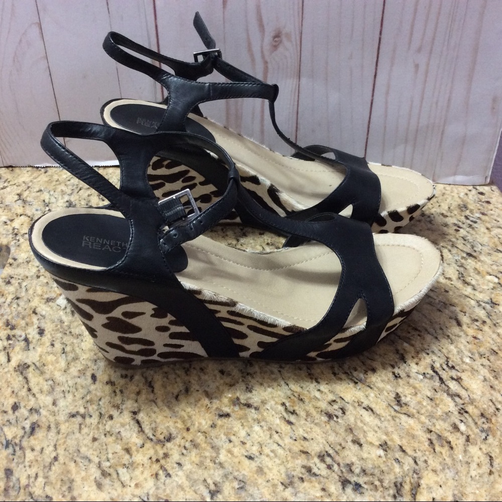 Kenneth Cole Reaction Animal Print Wedge Sandals